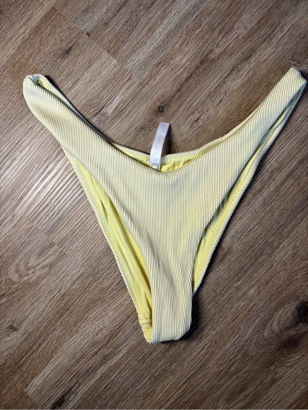 BDG Yellow Ribbed High-Cut Bikini Bottom